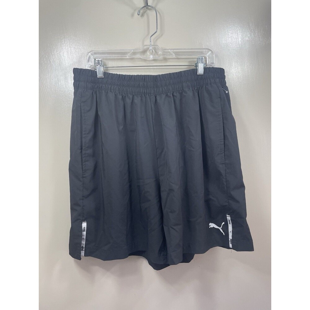 Puma Mens Athletic Track Shorts Black White Striped Hem Vintage Style XXL